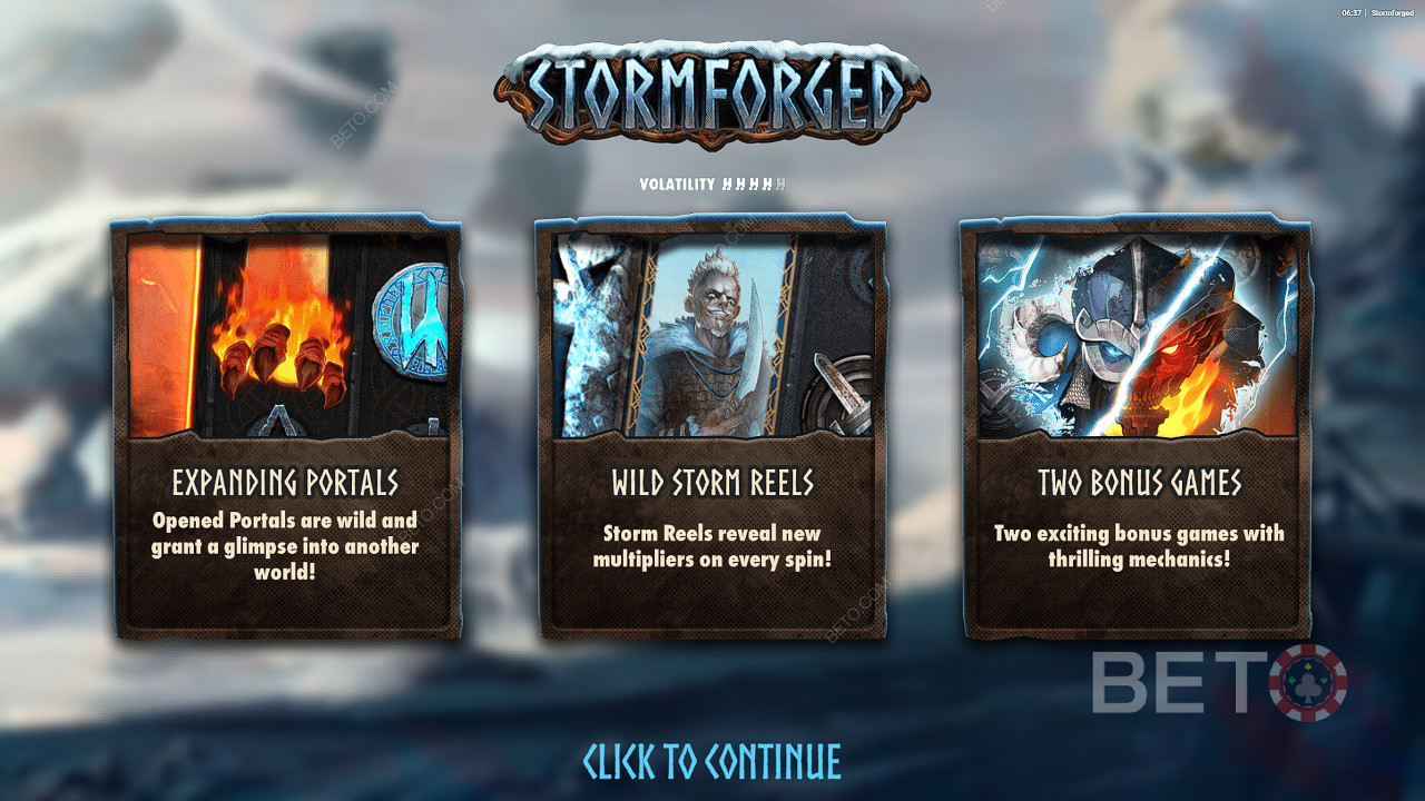 Geniet van Expanding Portals, Wild Storm Reels en meer in de Stormforged online slot