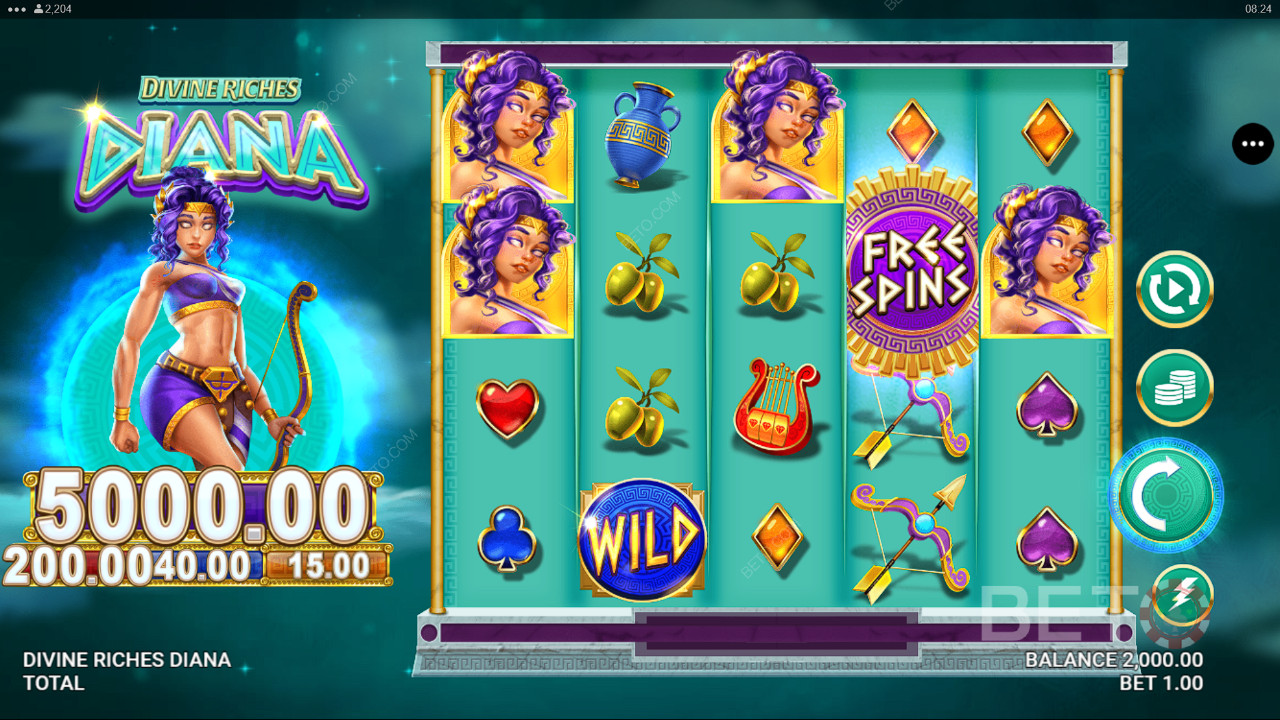 Divine Riches Diana Beoordeling door BETO Slots