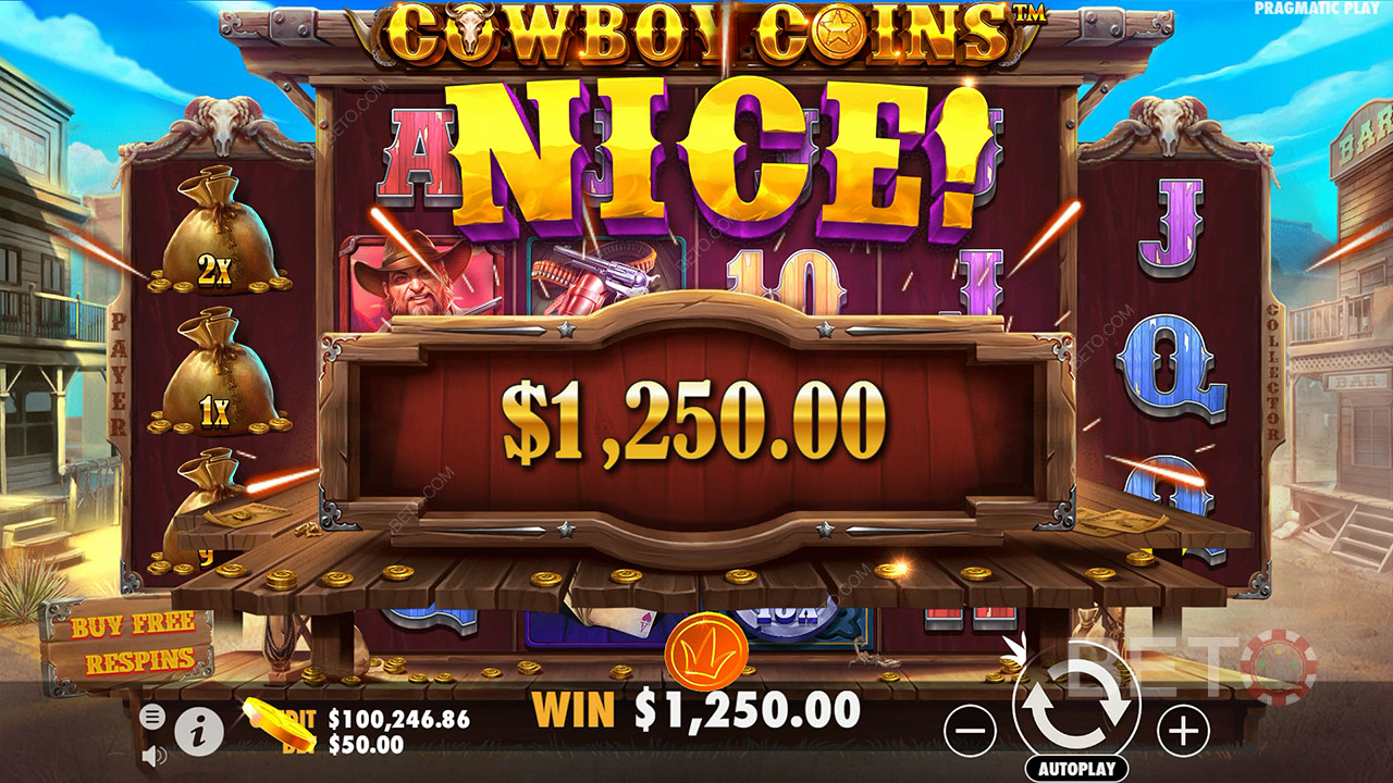 Win 30.000x je inzet in de Cowboy Coins videoslot!