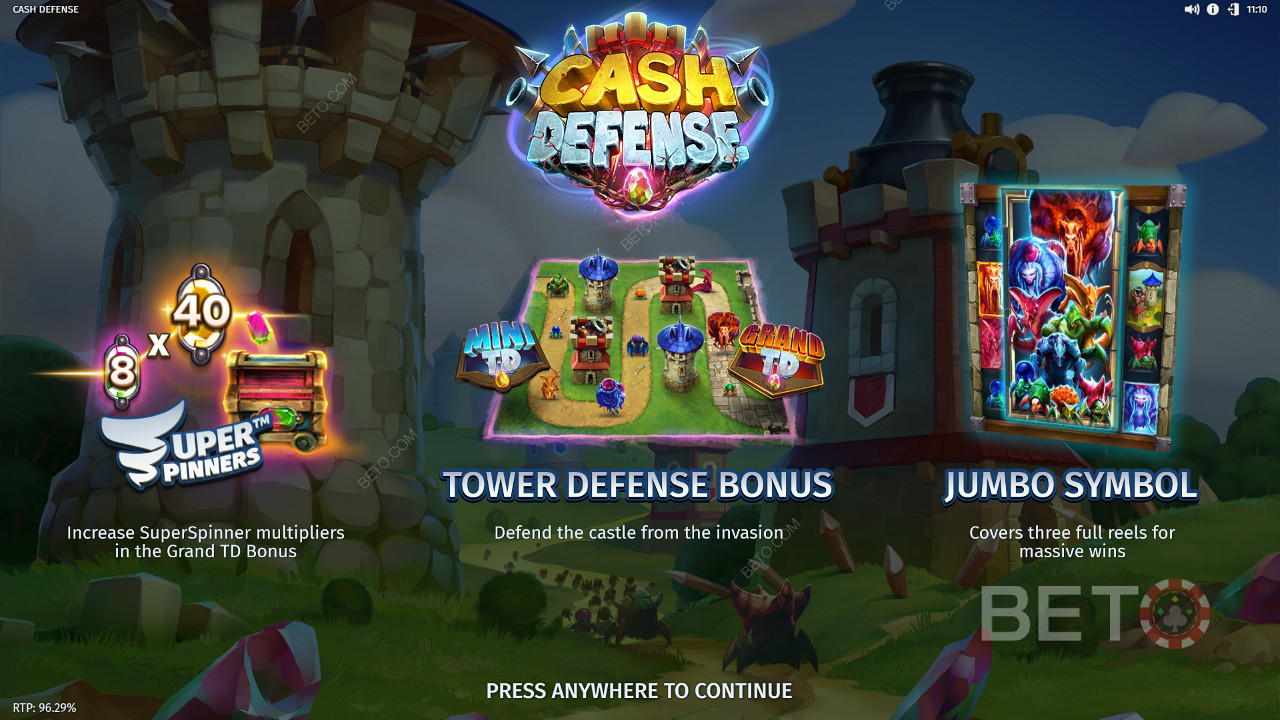 Win 20.000x je inzet in de Cash Defense gokkast!