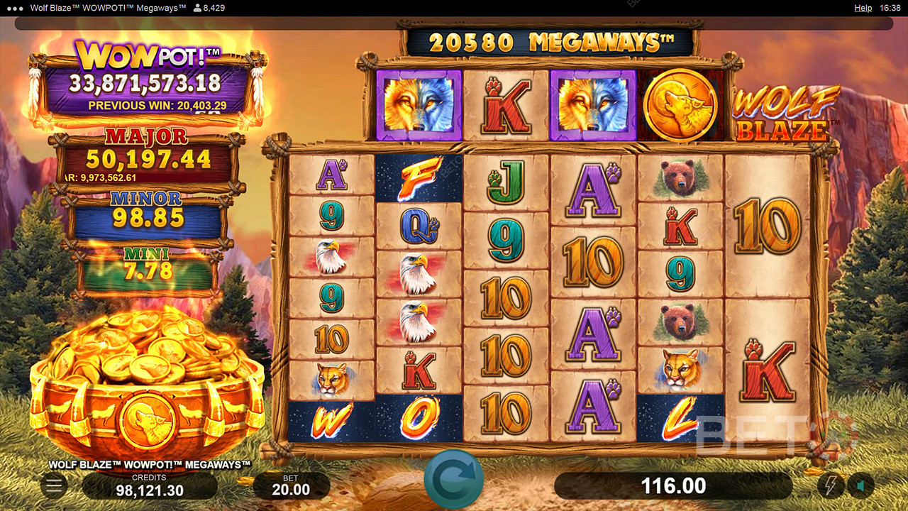 Wolf Blaze WOWPOT! Megaways Gratis Spelen
