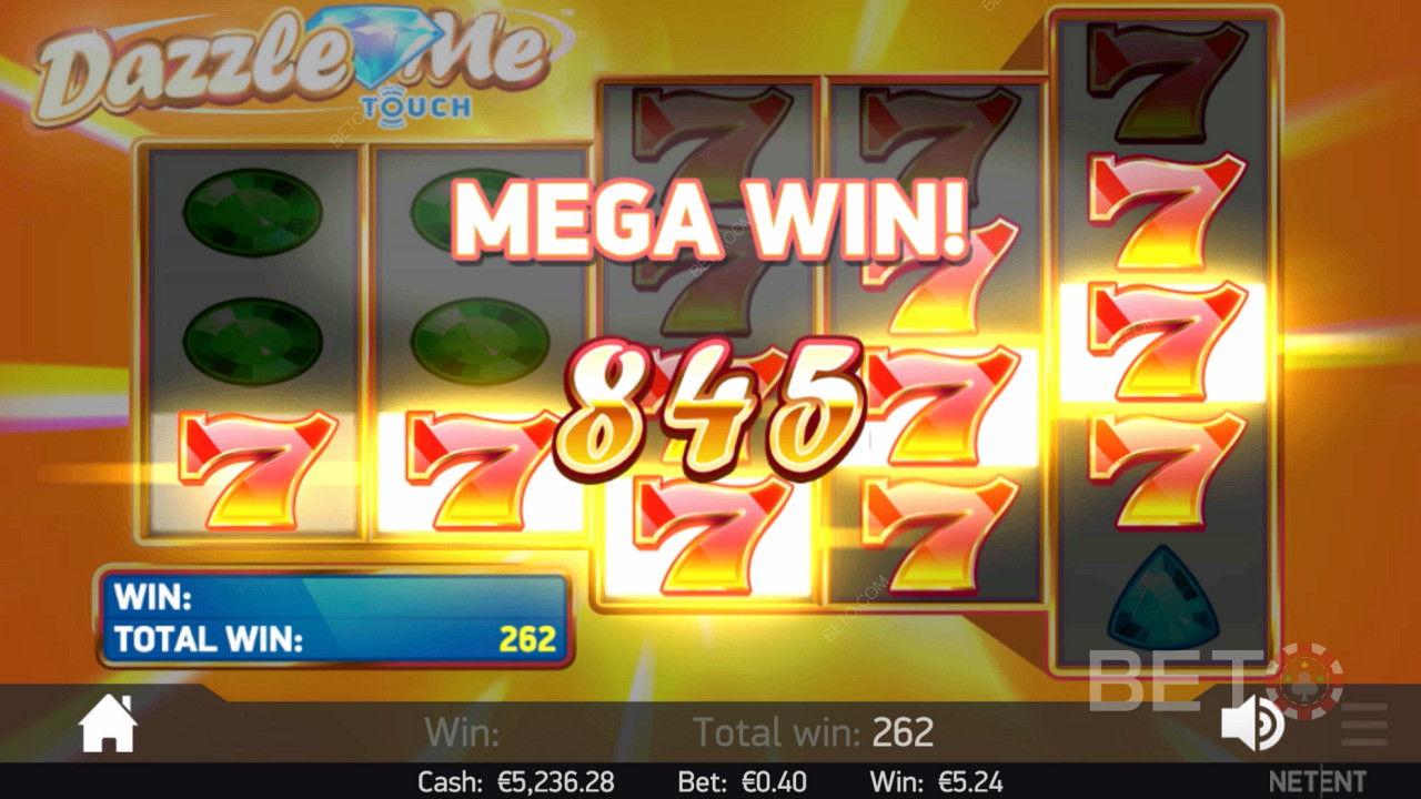 Mega winst in Dazzle Me Online Slot