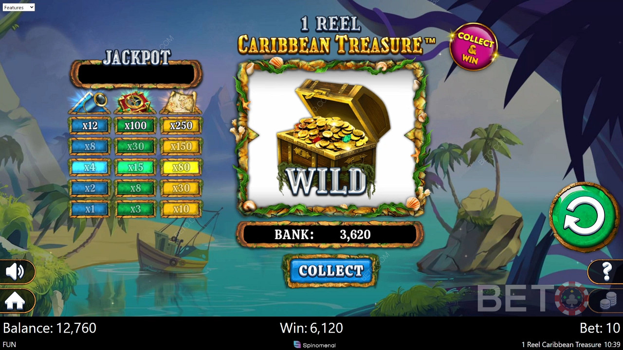 1 Reel Caribbean Treasure Gratis Spelen