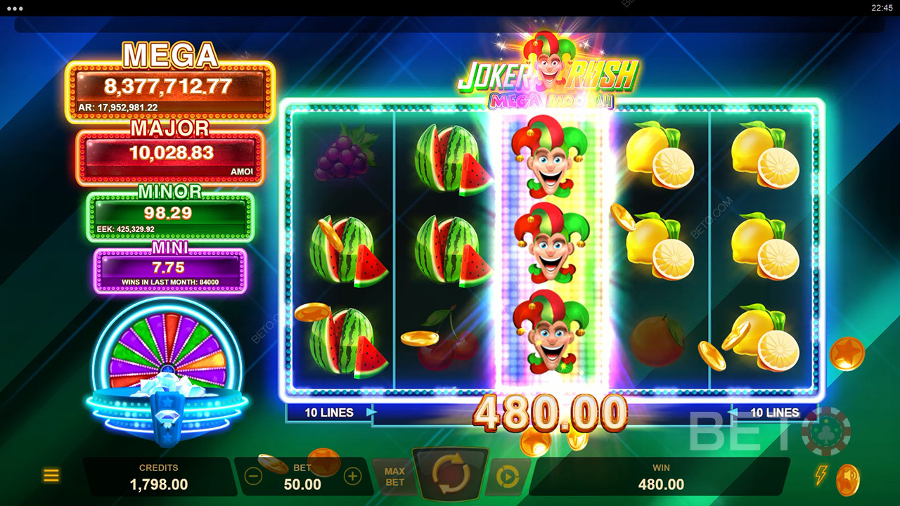 Joker Rush Mega Moolah Beoordeling door BETO Slots