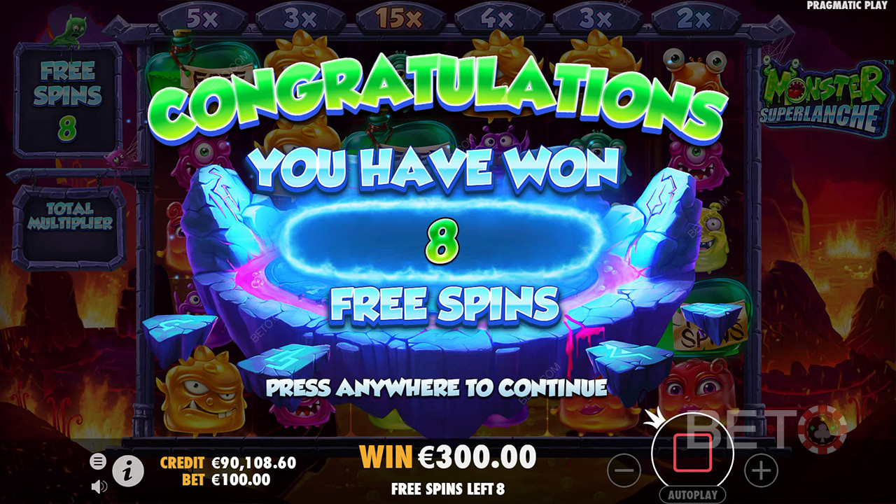 Win 5.000x je inzet in de Monster Superlanche Gokkast!