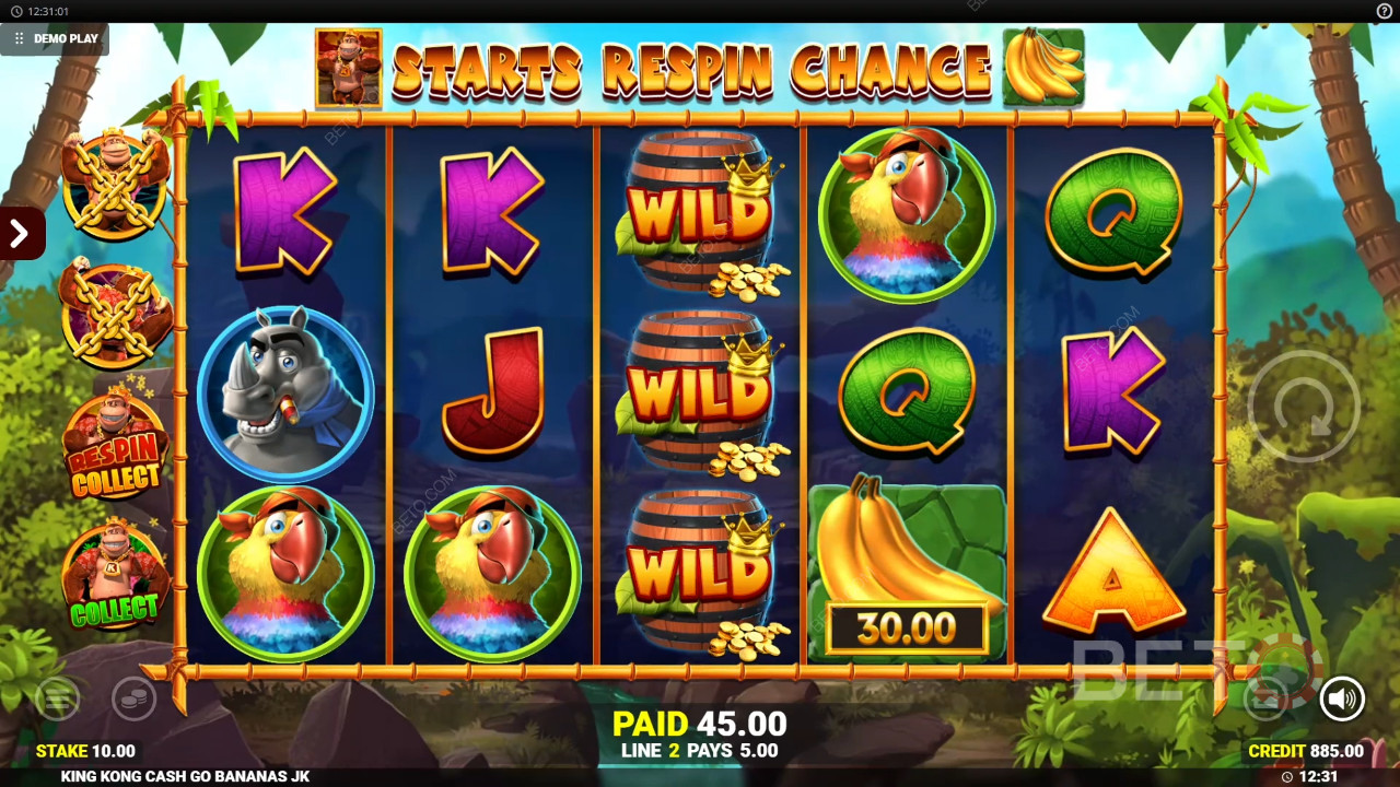 Bonusfuncties uitgelegd in King Kong Cash Go Bananas door Blueprint