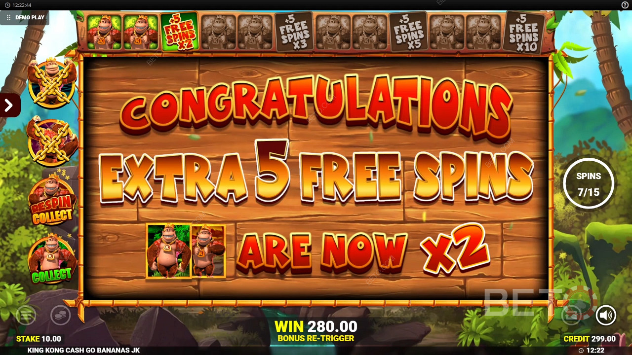 Win 50.000x je inzet in de King Kong Cash Go Bananas gokkast!