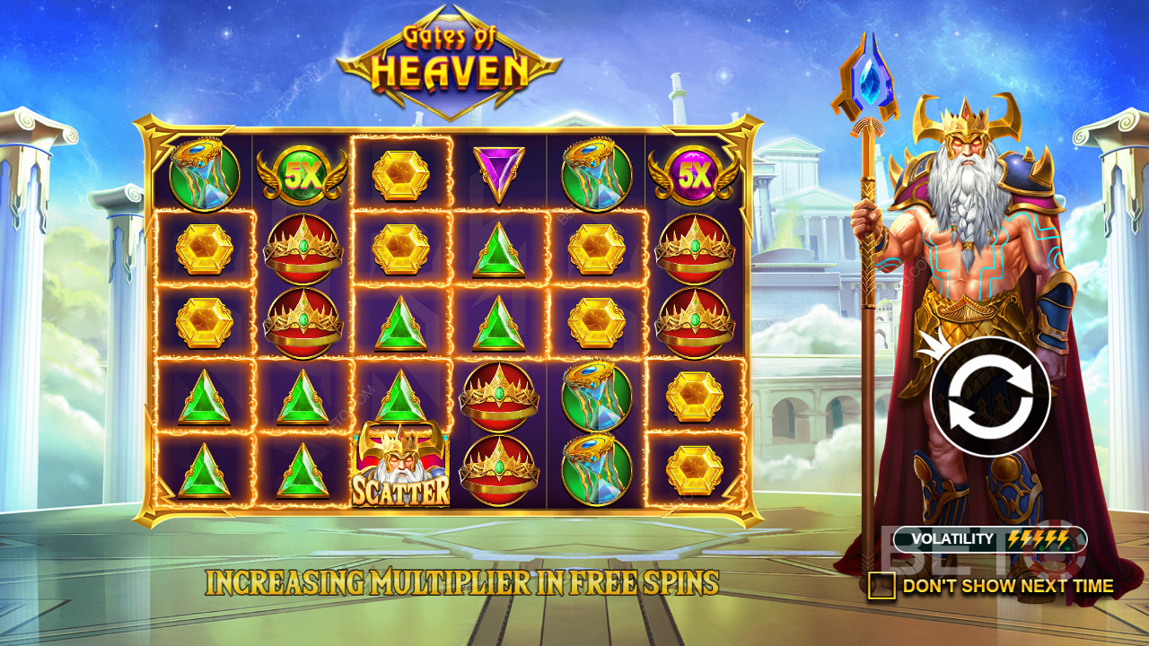 Het Scatter Wins mechanisme zorgt voor stevige uitbetalingen in de Gates of Heaven slot game