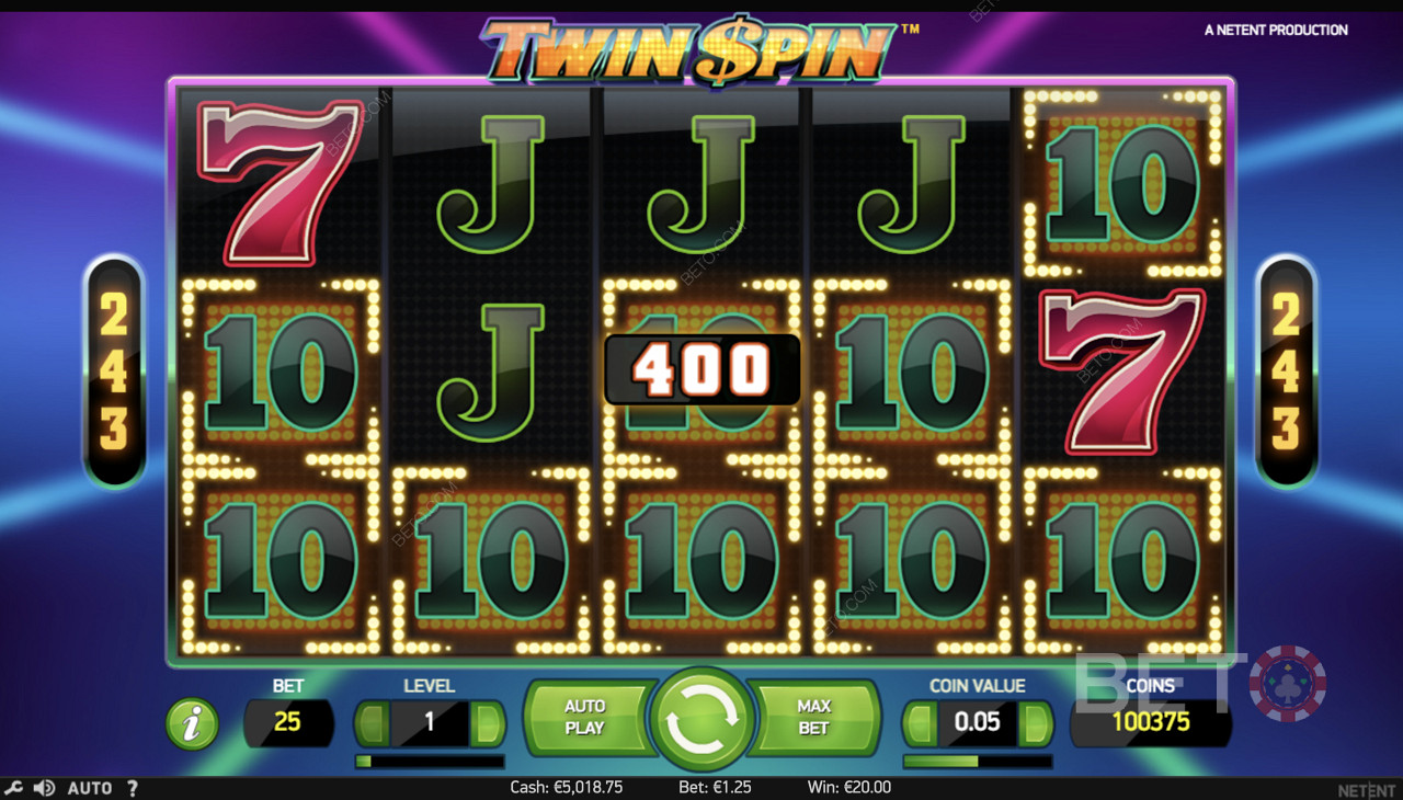 De jackpot winnen in Twin Spin