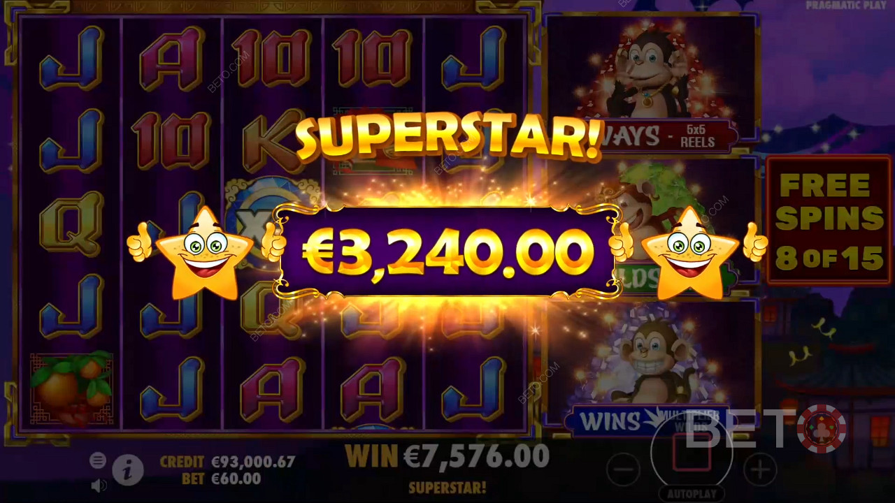 Win 12.077x je inzet in de 3 Dancing Monkeys Online Gokkast!