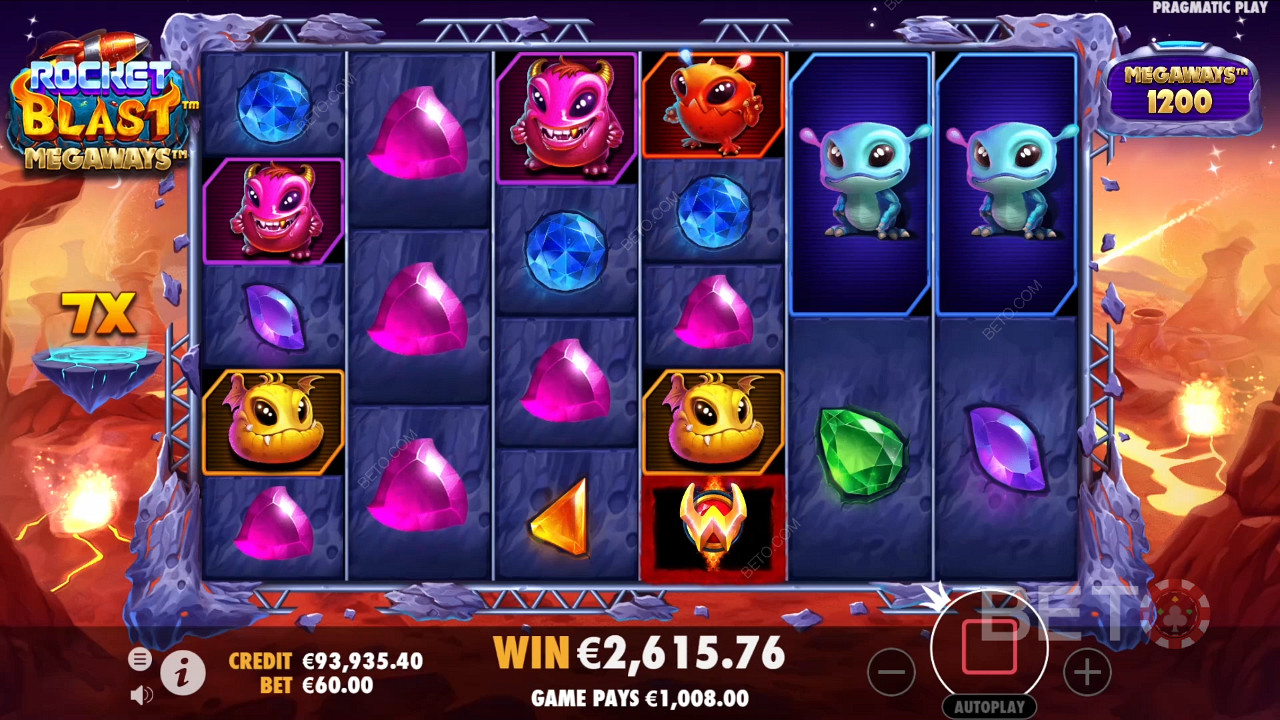 Bonusfuncties uitgelegd in Rocket Blast Megaways door Pragmatic Play