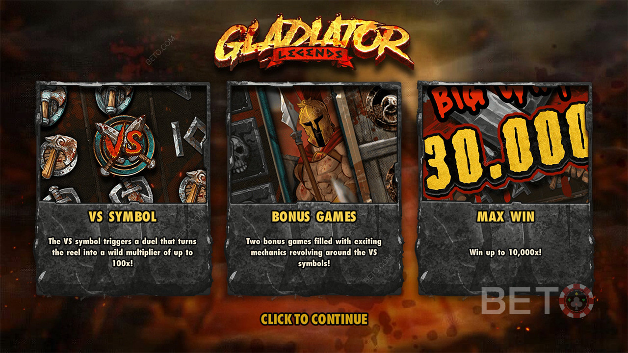 Win tot 10.000x je inzet in de Gladiator Legends gokkast
