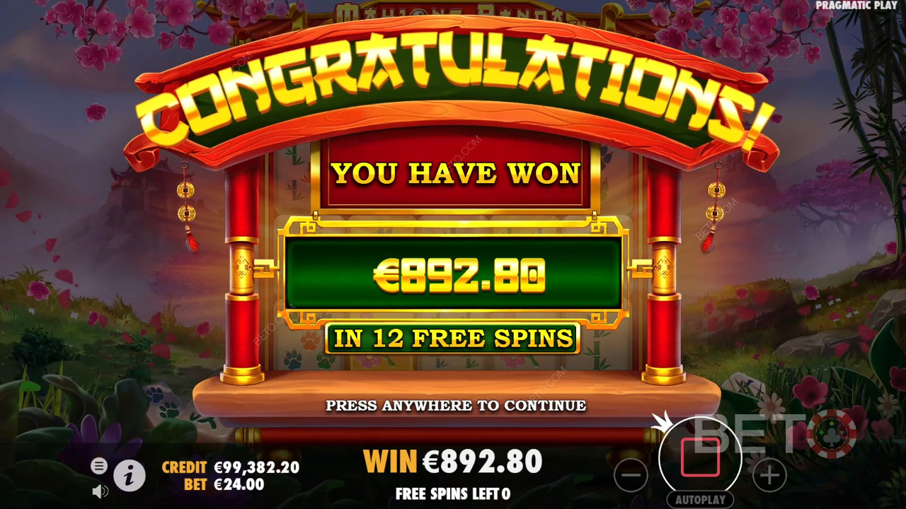 Win 5.000x je inzet in de Mahjong Panda gokkast!