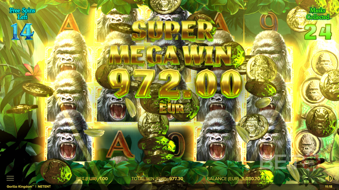 Super Mega Winst in Gorilla Kingdom online slot