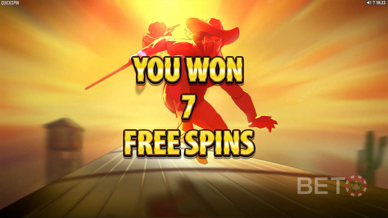 Win 7 Free Spins na het landen van een Wild en een Bonussymbool op de rollen