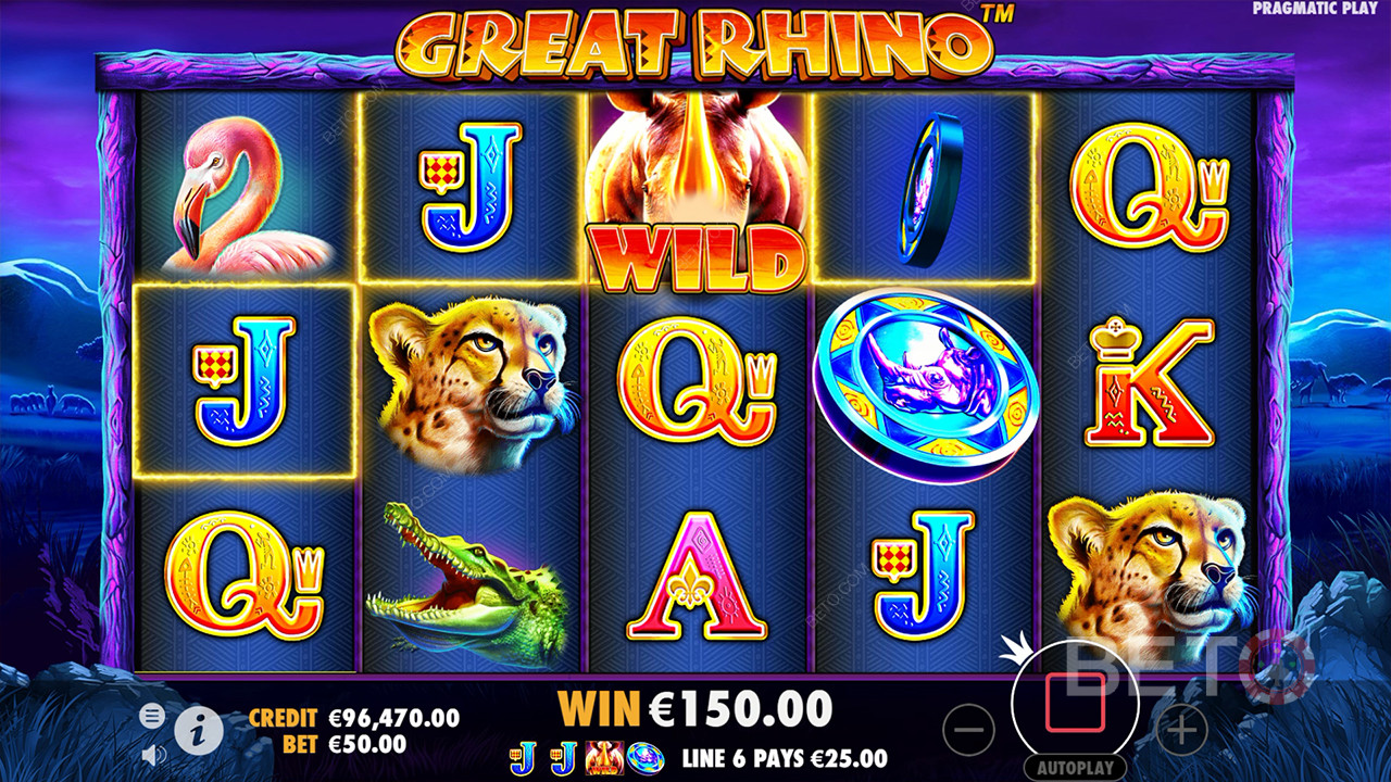 Bonusfuncties uitgelegd in Great Rhino door Pragmatic Play