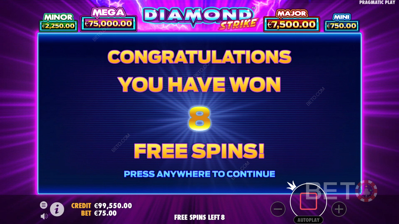 Win 1.000x je inzet in de Diamond Strike gokkast!