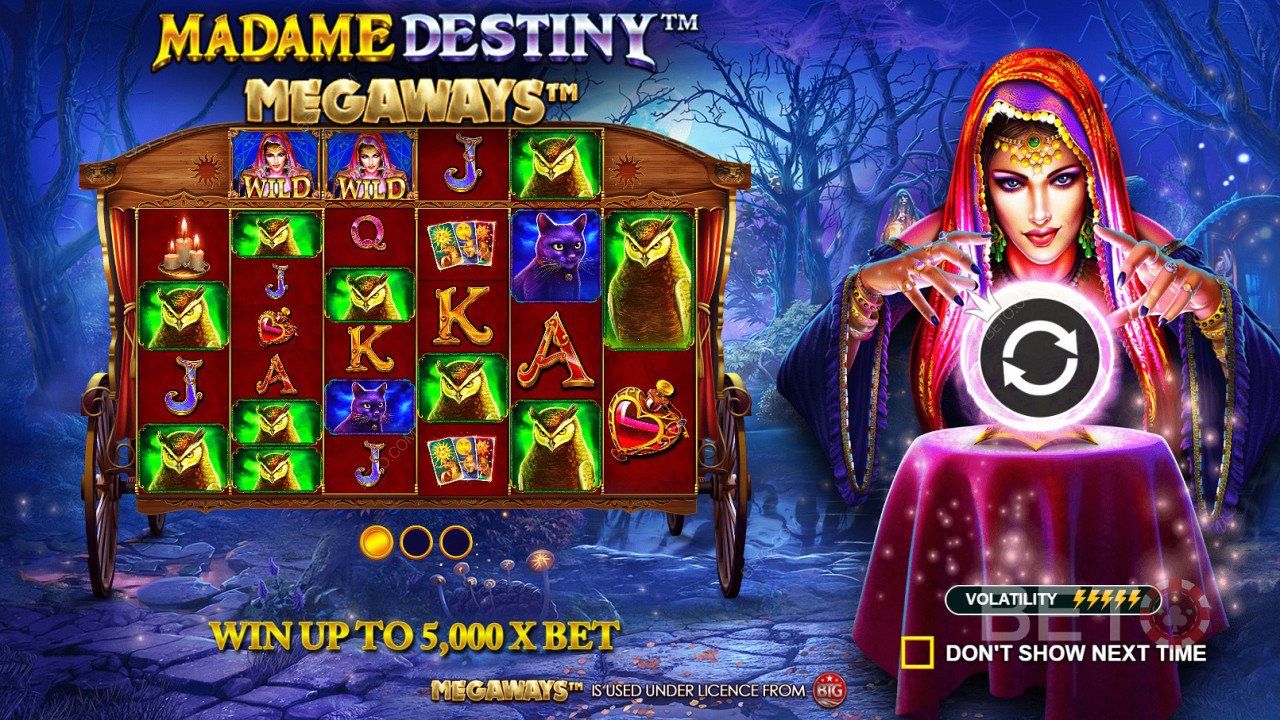 Een voorbeeld gameplay foto van Madame Destiny Megaways