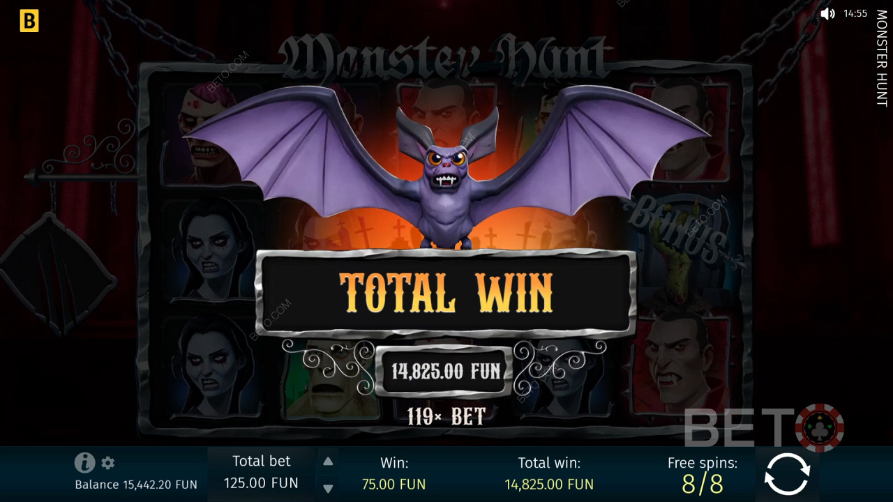 Win 1.299x je inzet in de Monster Hunt videoslot!