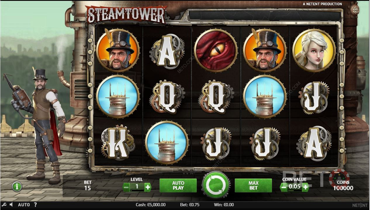 Steam TowerSlots uitbetalingspercentage is 97,04%.