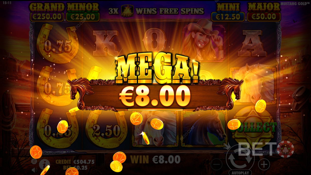 Mega Win in Mustang Gold gokkast