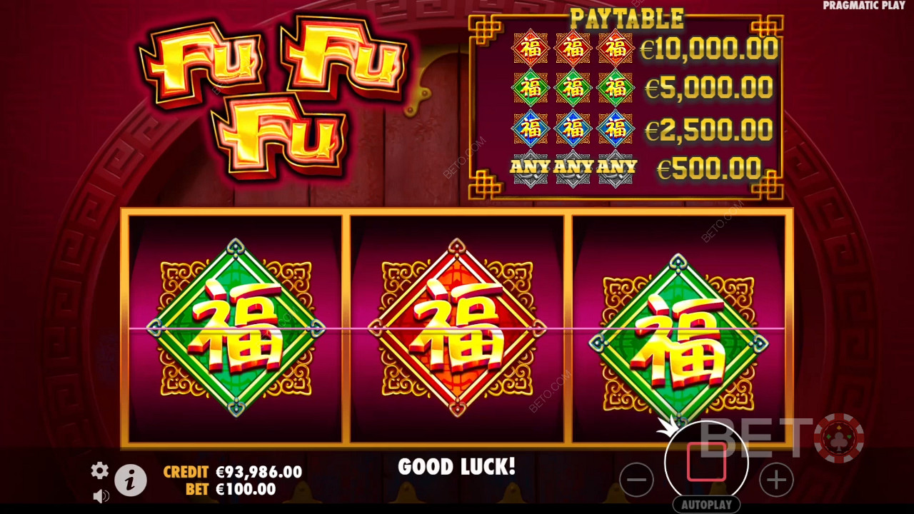 Win 100x je inzet in de Fu Fu speelautomaat!
