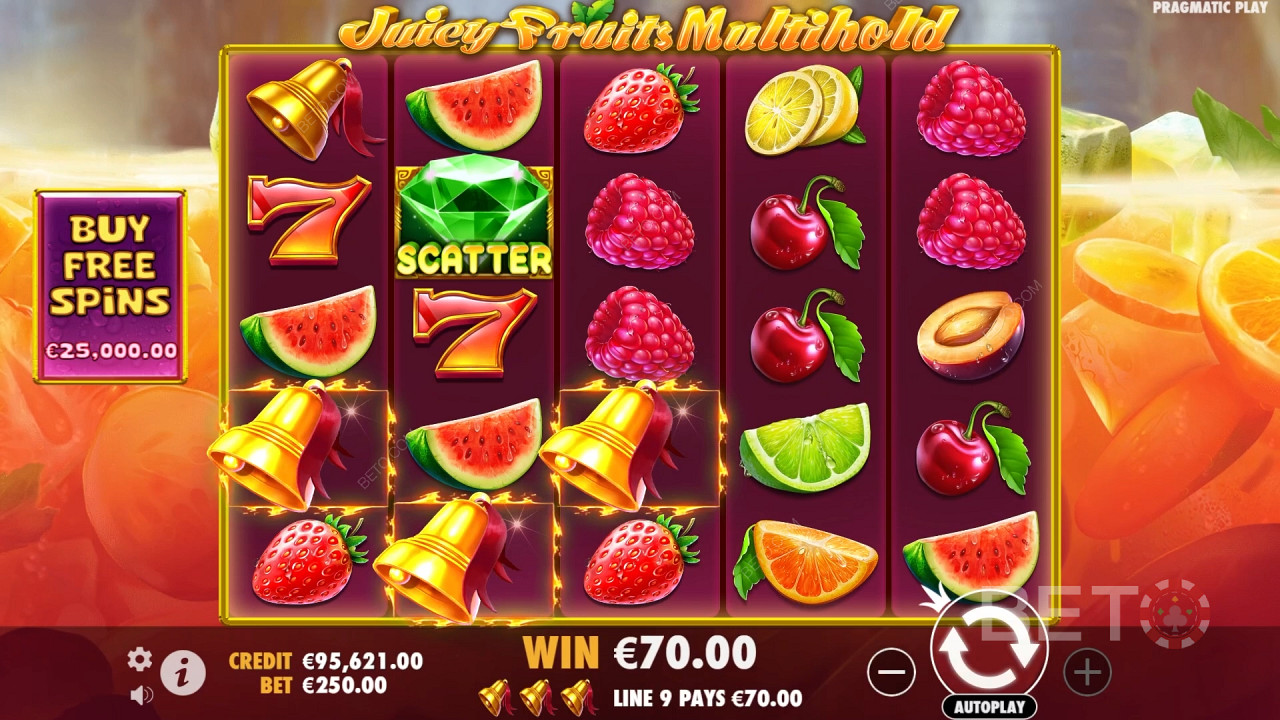 Win 8.000x je inzet in de Juicy Fruits Multihold Online Gokkast!