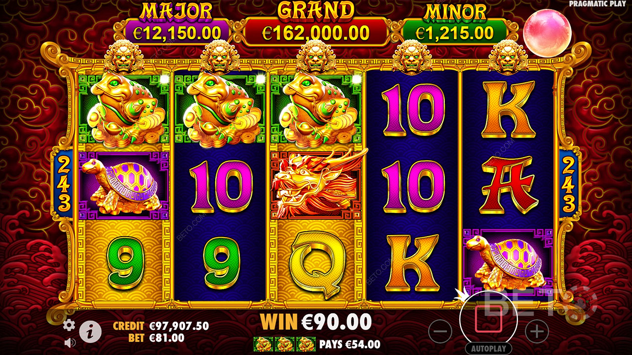 Win 7.342x je inzet in de 5 Lions Gold Gokkast!