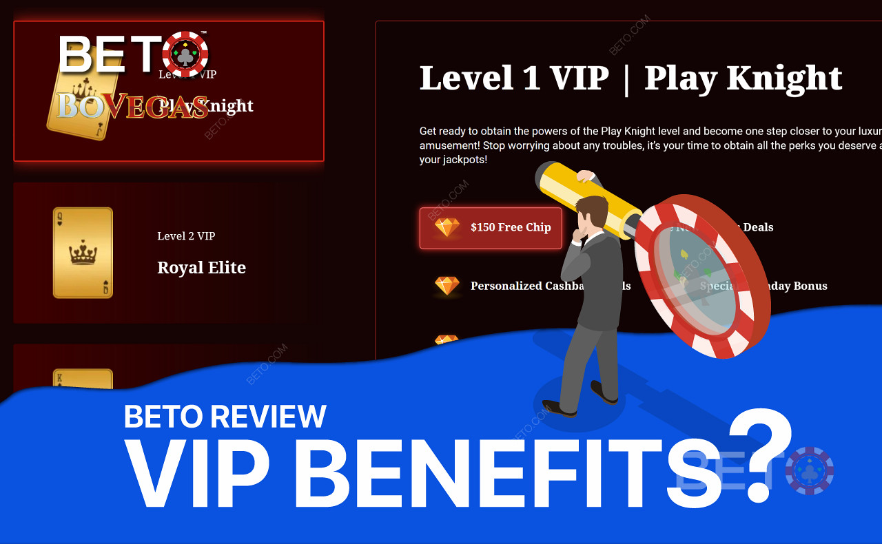 Word lid van de VIP-club voor exclusieve beloningen zoals een gratis chip en bonusgeld