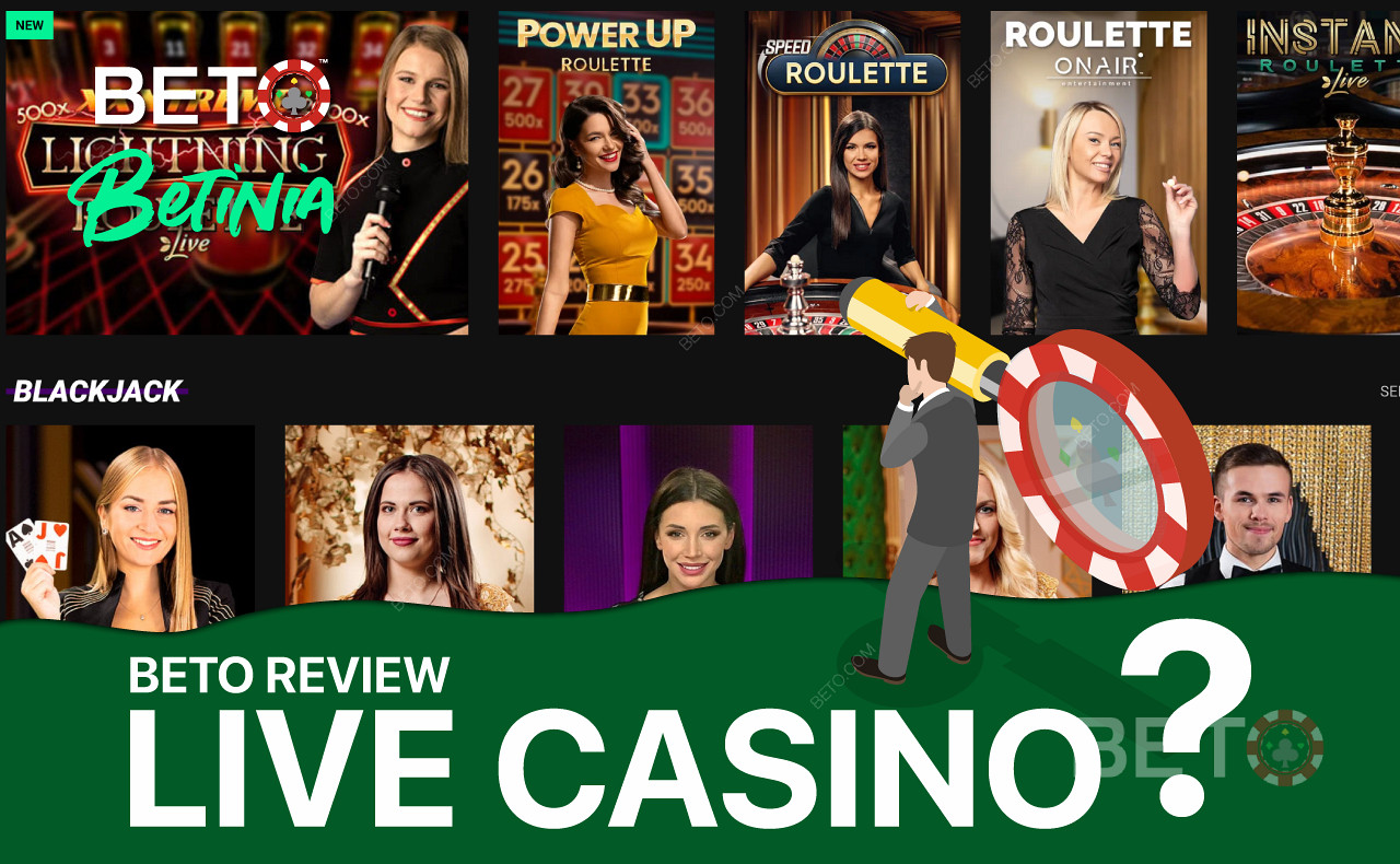 Geniet van een geweldige collectie live casinospellen