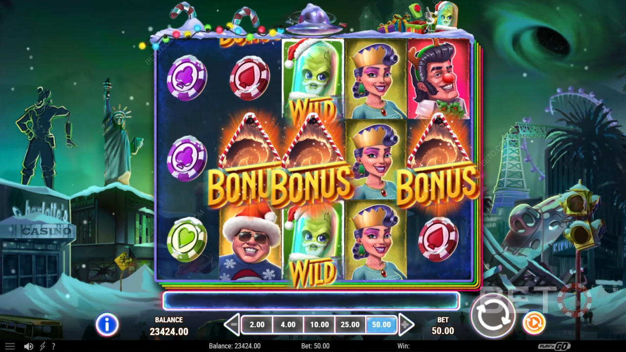 Invading Vegas Las Christmas Review door BETO Slots