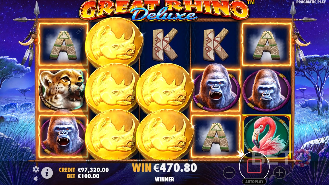 Bonusfuncties uitgelegd in Great Rhino Deluxe door Pragmatic Play
