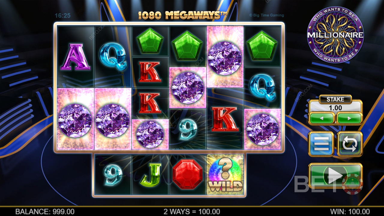 Free spins feature zijn de enige bonus in Who Wants to Be a Millionaire Megaways