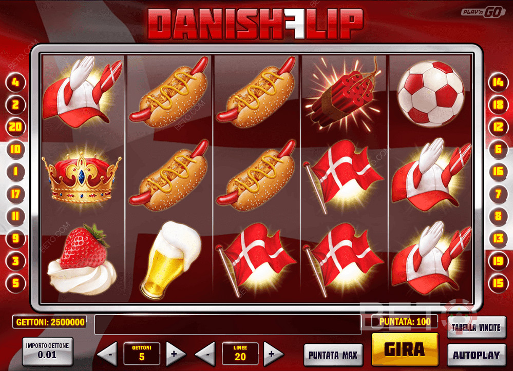 Zet de juiste symbolen op een rij en win groots in Danish Flip