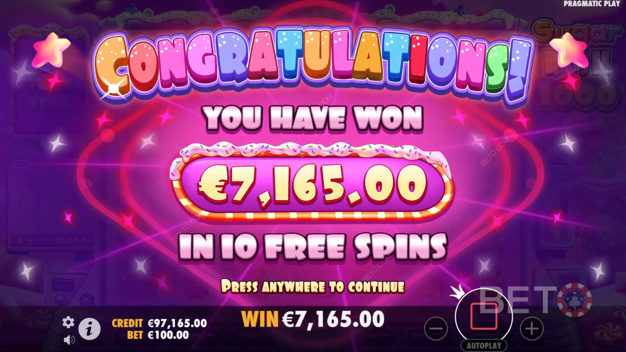 Win 25.000x je inzet in de Sugar Rush 1000 gokkast!
