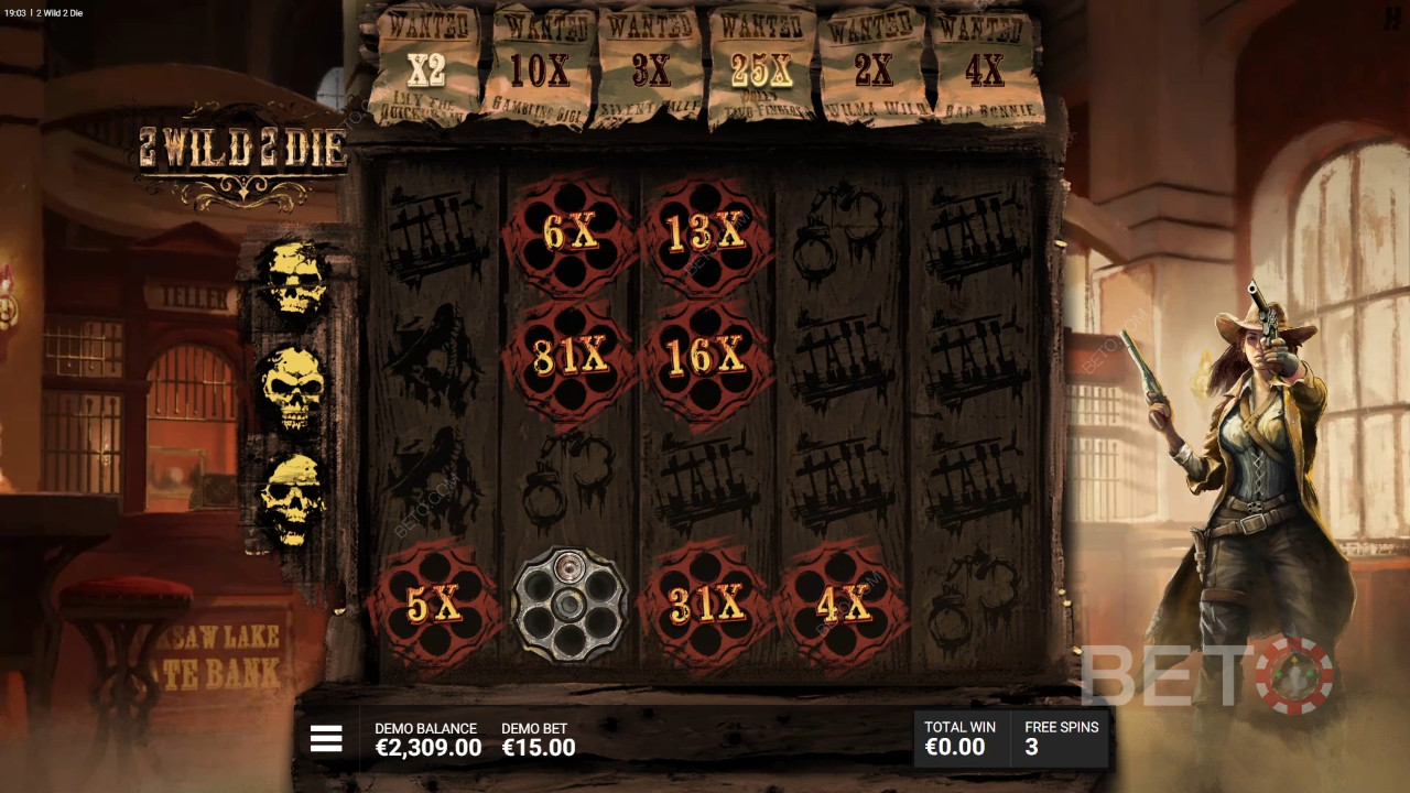 Bonusfuncties uitgelegd in 2 Wild 2 Die door Hacksaw Gaming