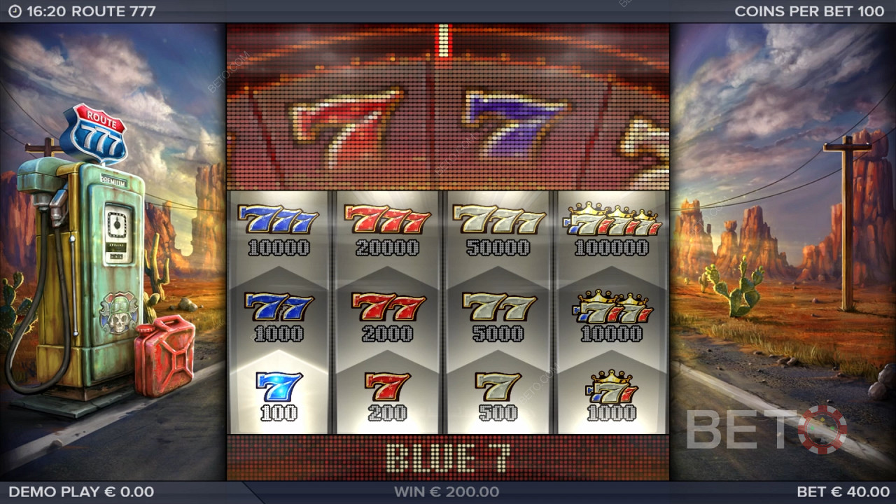 Win 4.000x je inzet in de Route 777 gokkast online!
