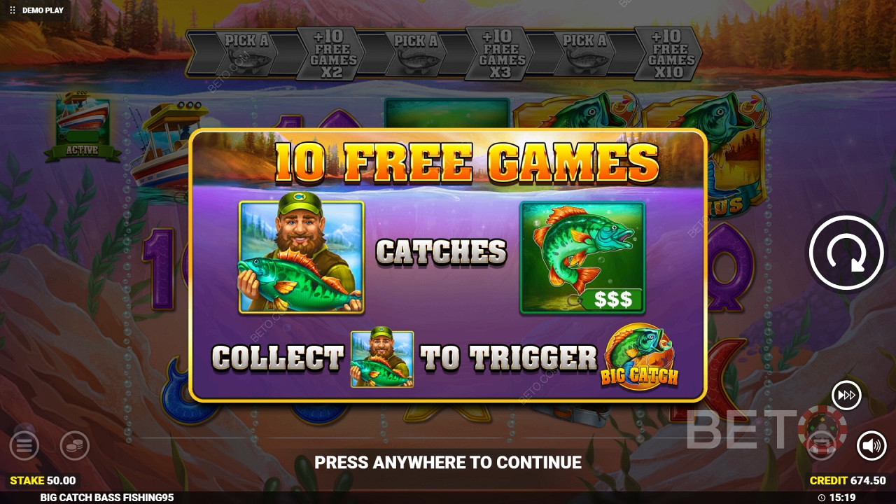 Bonusfuncties uitgelegd in Big Catch Bass Fishing door Blueprint