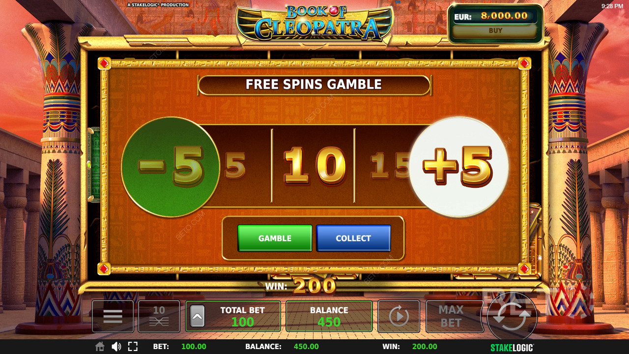 Win 5.502x je inzet op de Book of Cleopatra gokkast!