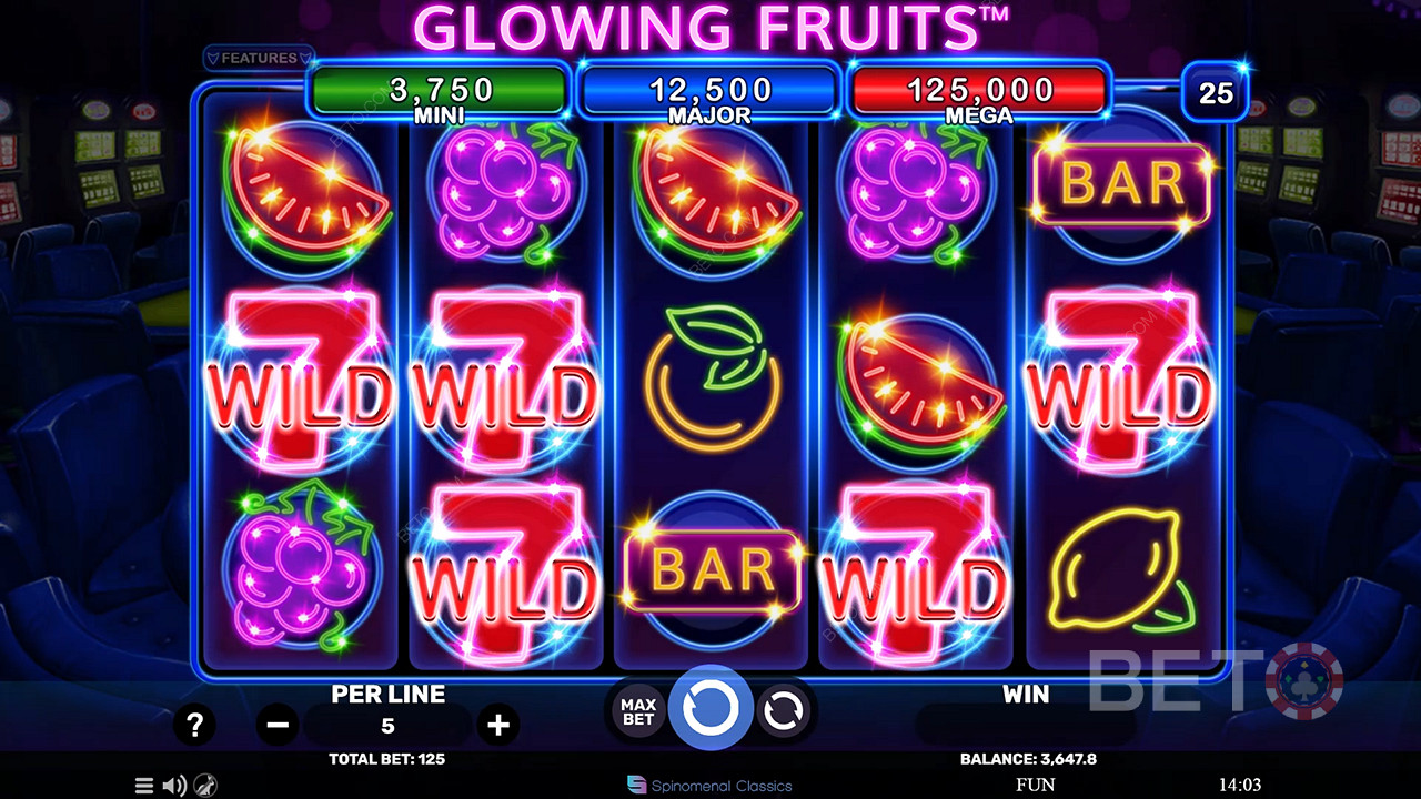 Glowing Fruits Gratis Spelen