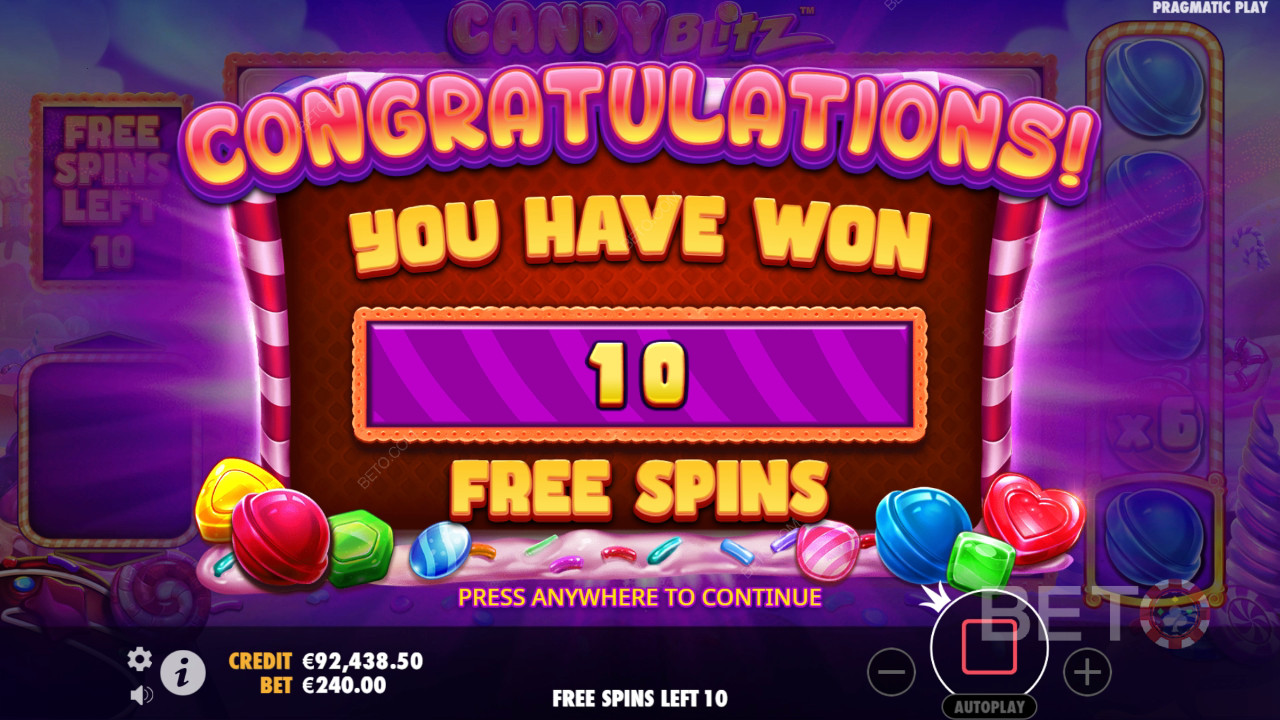 Win 10.000x je inzet in de Candy Blitz gokkast!