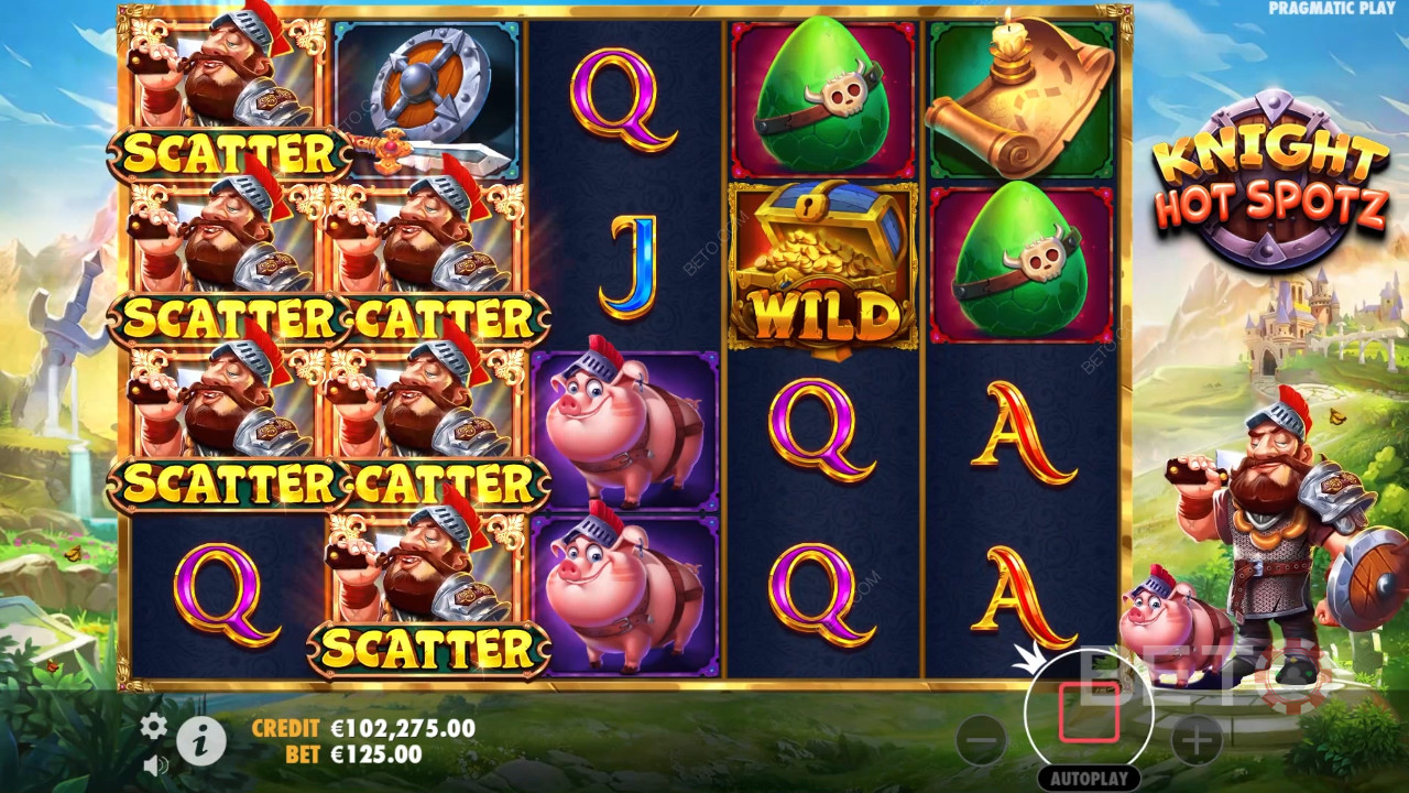 Bonusfuncties uitgelegd in Knight Hot Spotz door Pragmatic Play
