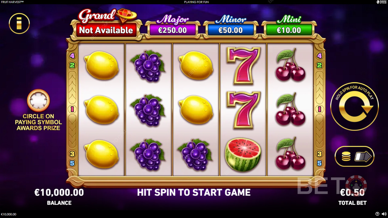 Win 1.250x je inzet in de Fruit Harvest videoslot!