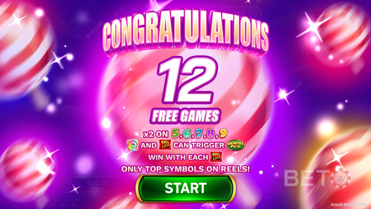 Win 4.544x je inzet in de Sugar Rush Fever gokkast!