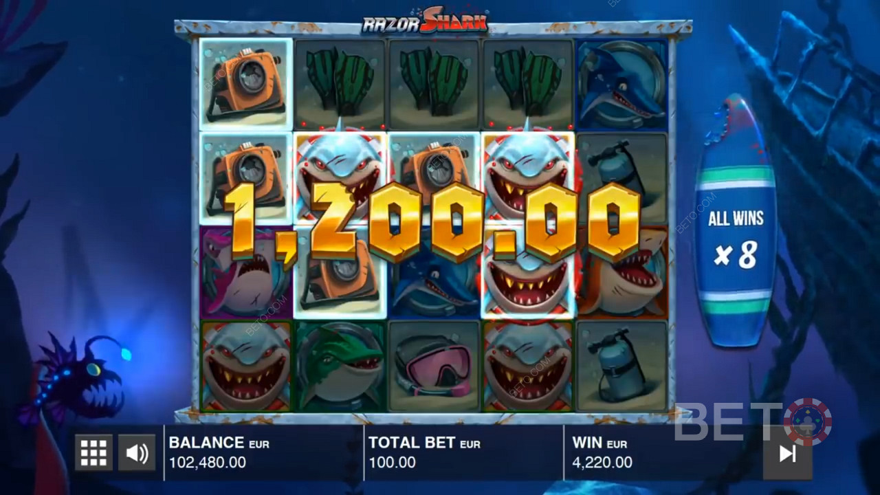Grote winst in Razor Shark free spins