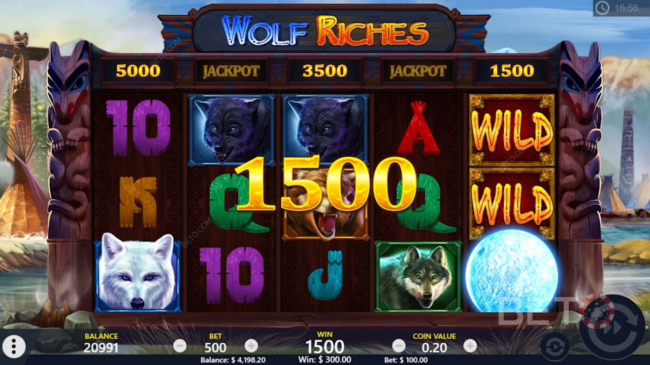 Geniet van consistente winsten in Wolf Riches gokautomaat