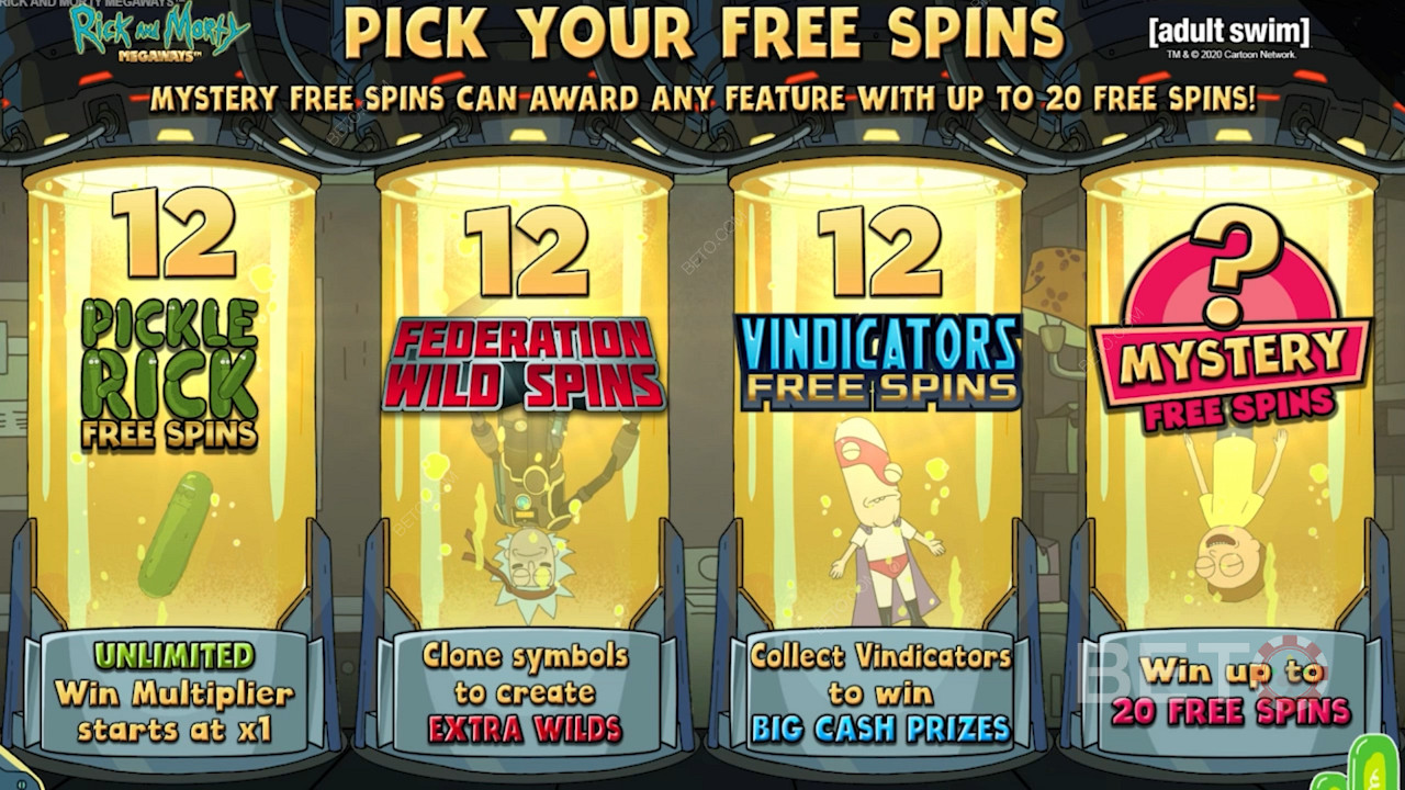 Kies uit verschillende soorten Free Spins