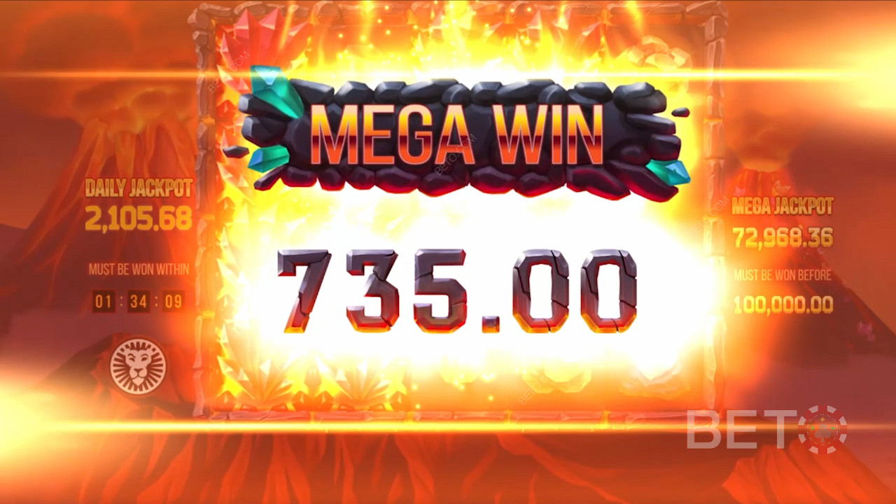 Mega winst in Mount Magmas slot