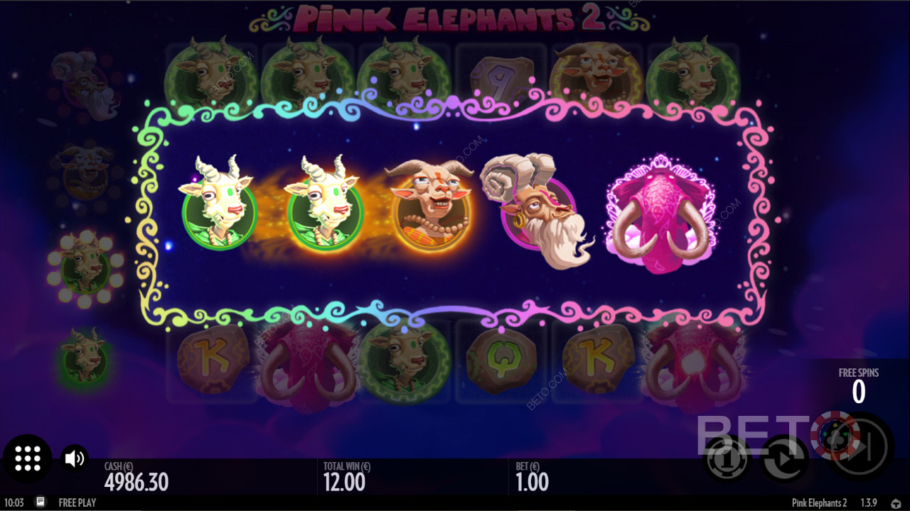 Coole symbolen upgraden bonus in Pink Elephants 2