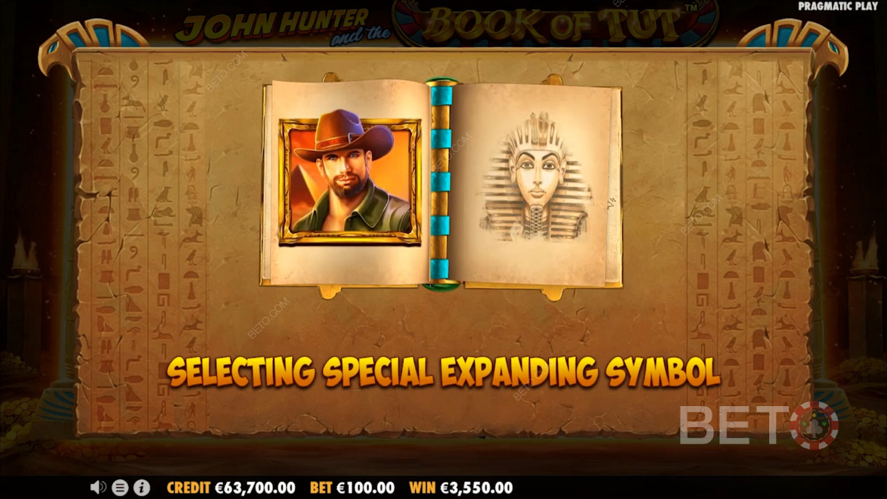 Speciale Expanding symbolen in John Hunter And The Book Of Tut
